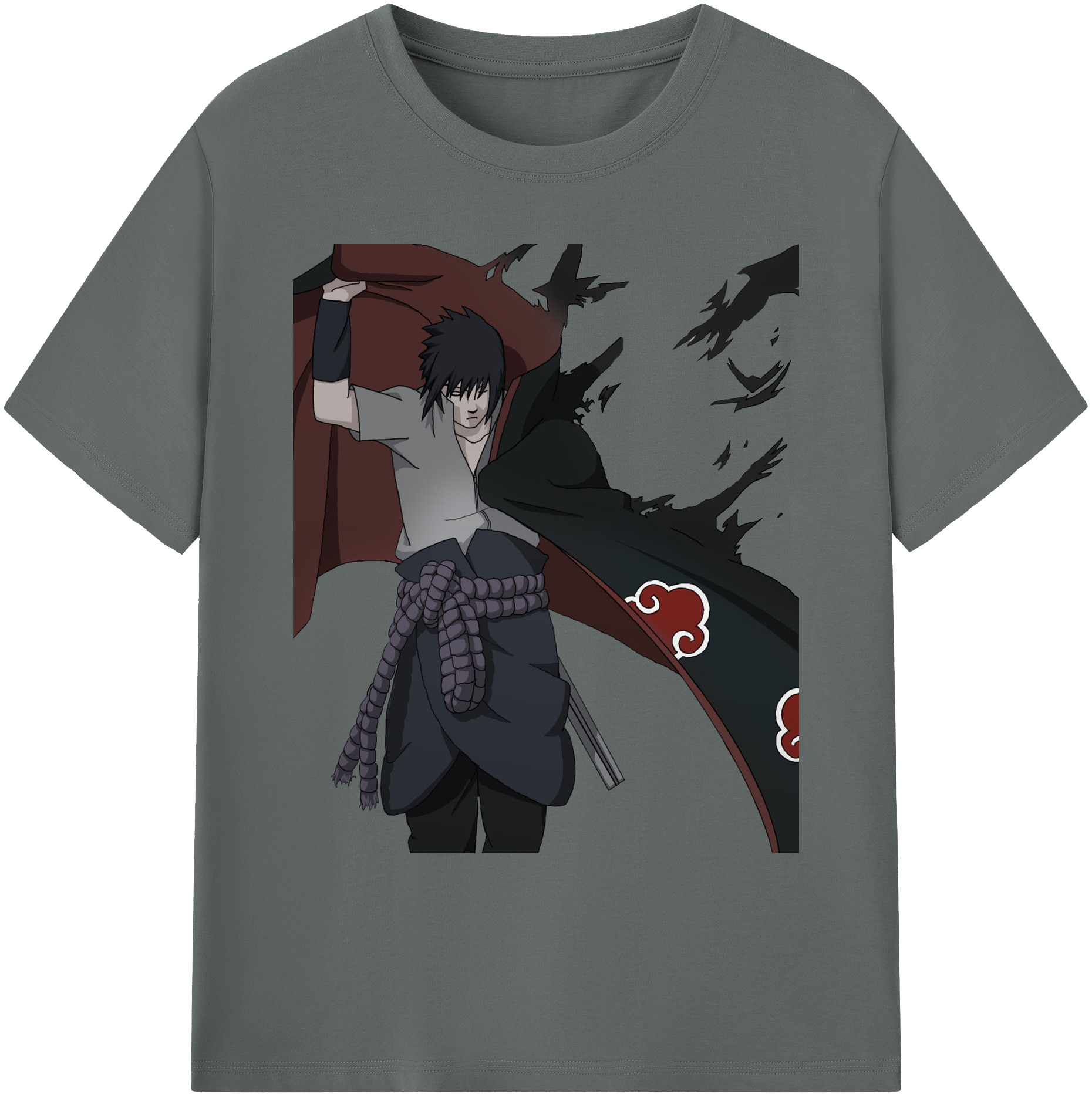 （画像用） NARUTO -ナルト- うちは サスケ Uchiha Sasuke 綿100％ メンズ半袖Tシャツ｜肌触りやわらか＆通気性